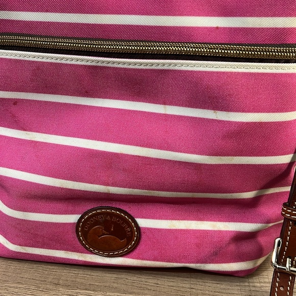 Dooney and Bourke, pink white striped canvas bag Crossbody - Picture 13 of 16